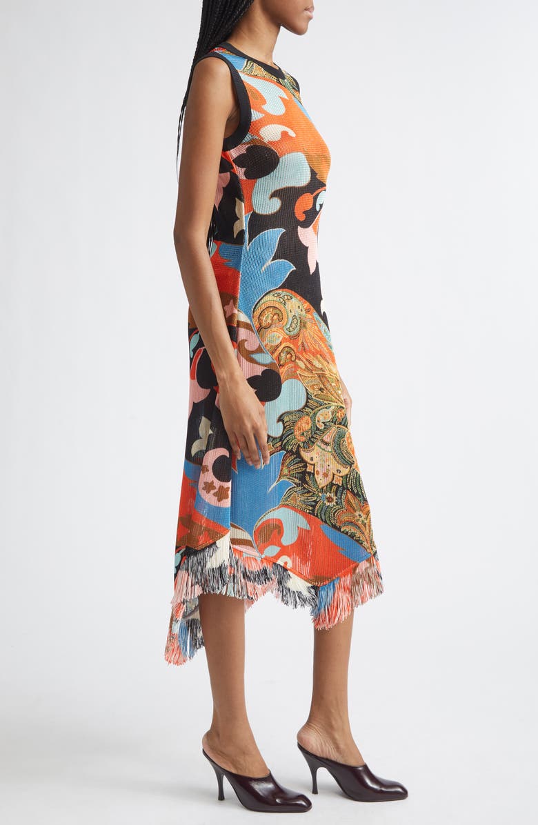 Etro Lotus Paisley Sweater Dress, Alternate, color, Red