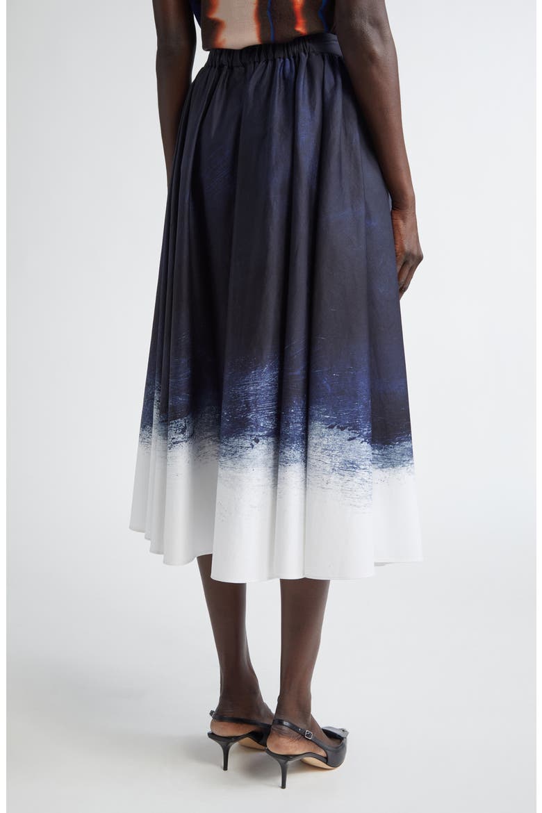 Brushed Stretch Cotton Canvas Circle Skirt, Alternate, color, NAVY / WHITE SMUDGED CANVAS