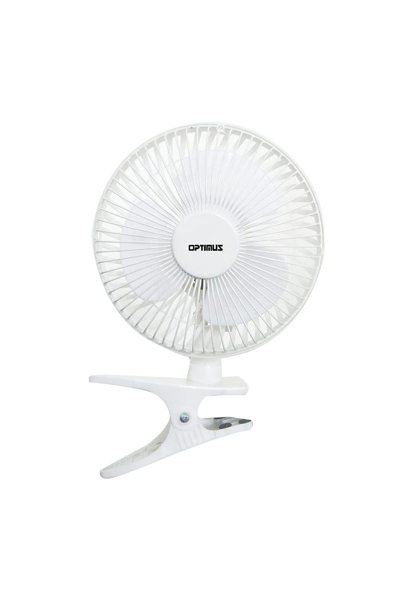 Optimus 6 in. Personal Clip-on Fan, Alternate, color, White