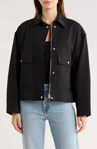 rag & bone Nessa Faux Leather Collar Coat