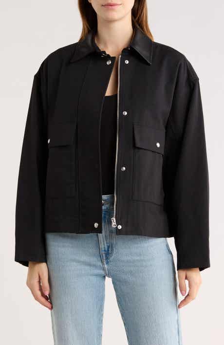 rag & bone Nessa Faux Leather Collar Coat