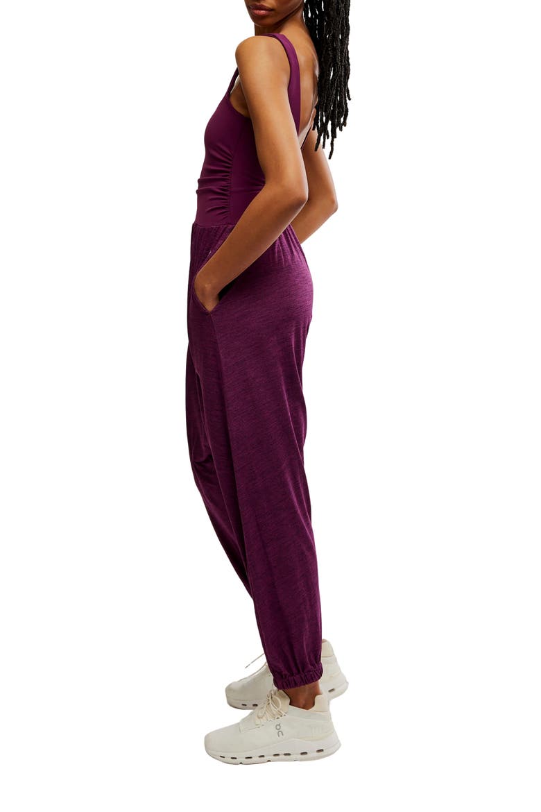 FP Movement Shiny Happy Tank Jumpsuit, Alternate, color, BLACK CHERRY