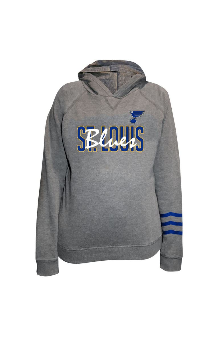 FANATICS Women's Fanatics Heather Gray St. Louis Blues Plus Size Lightweight Fleece Raglan Pullover Hoodie, Alternate, color, Heather Gray