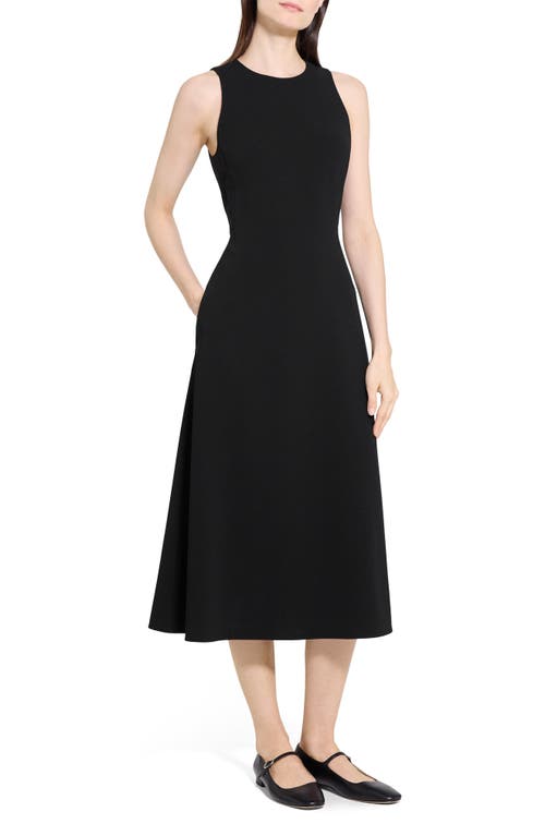 Theory Sleeveless A-line Midi Dress In Black