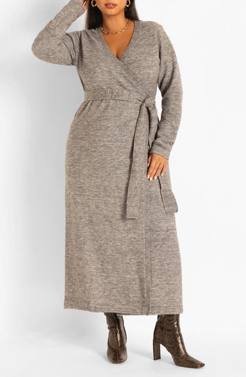 Sweater Wrap Dress