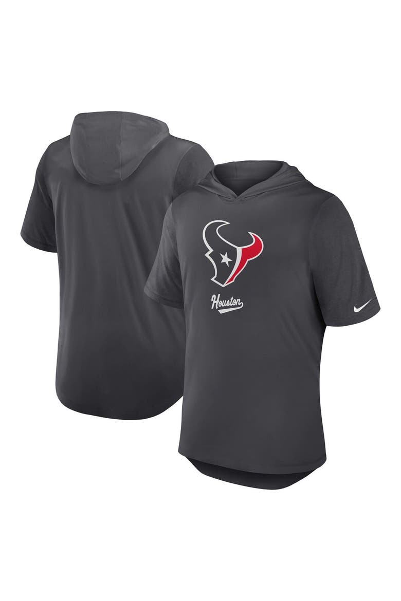 Men's Nike Anthracite Houston Texans Tri-Blend Performance Hoodie T-Shirt, Main, color, Anthracite