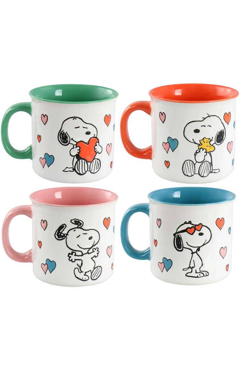 PEANUTS Mothers Love 4 Piece 21 Ounce Camper Mug Set, Main, color, Blue