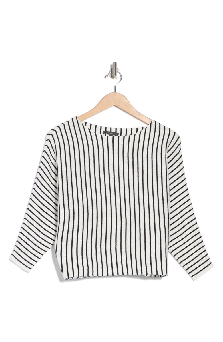 Adrianna Papell Stripe Dolman Sleeve Ribbed Sweater, Alternate, color,