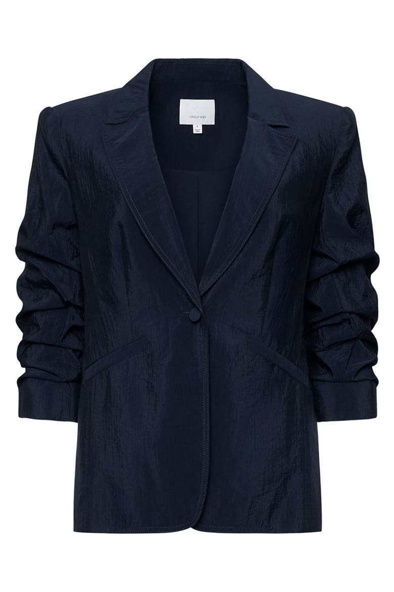 Khloe Tumbled Woven Blazer, Alternate, color, NAVY