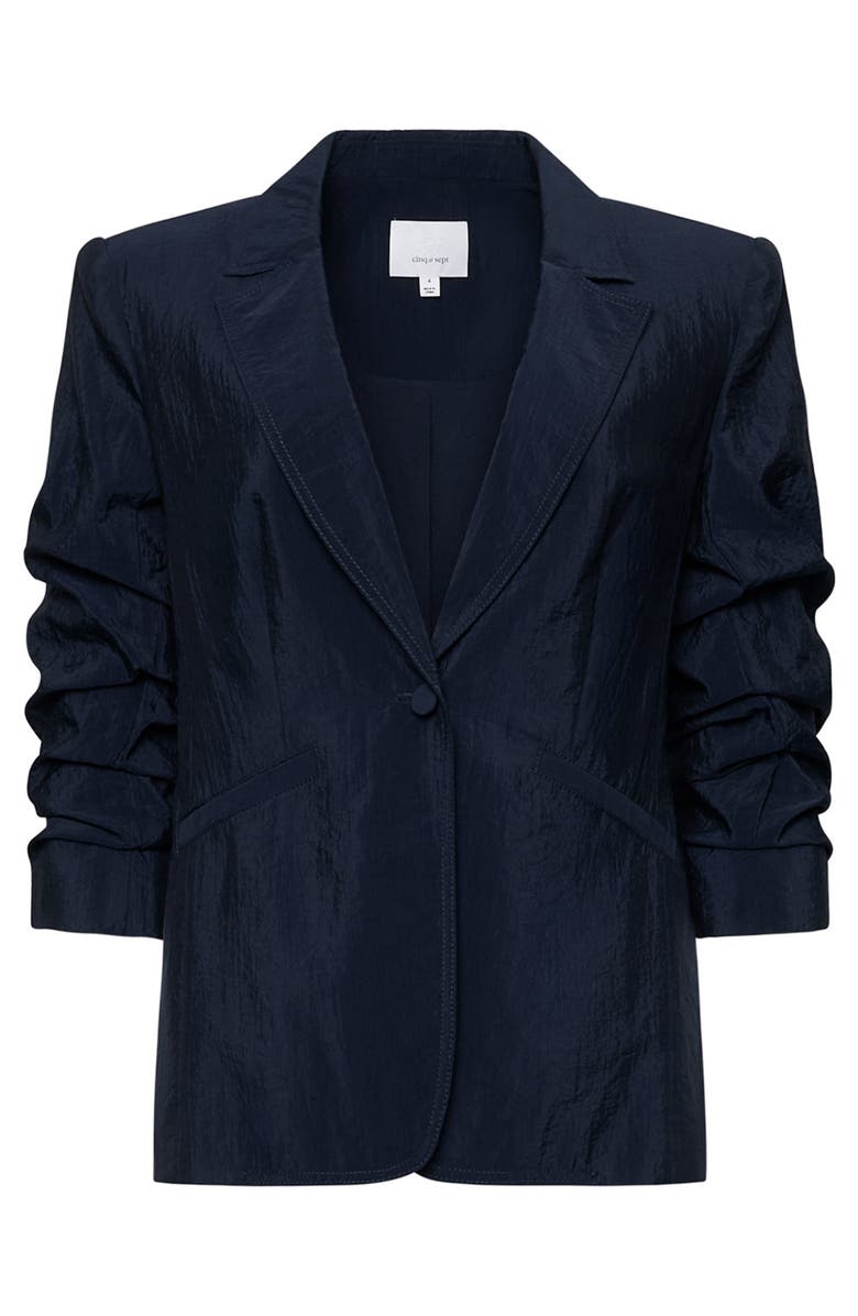 Cinq à Sept Khloe Tumbled Woven Blazer, Alternate, color, Navy
