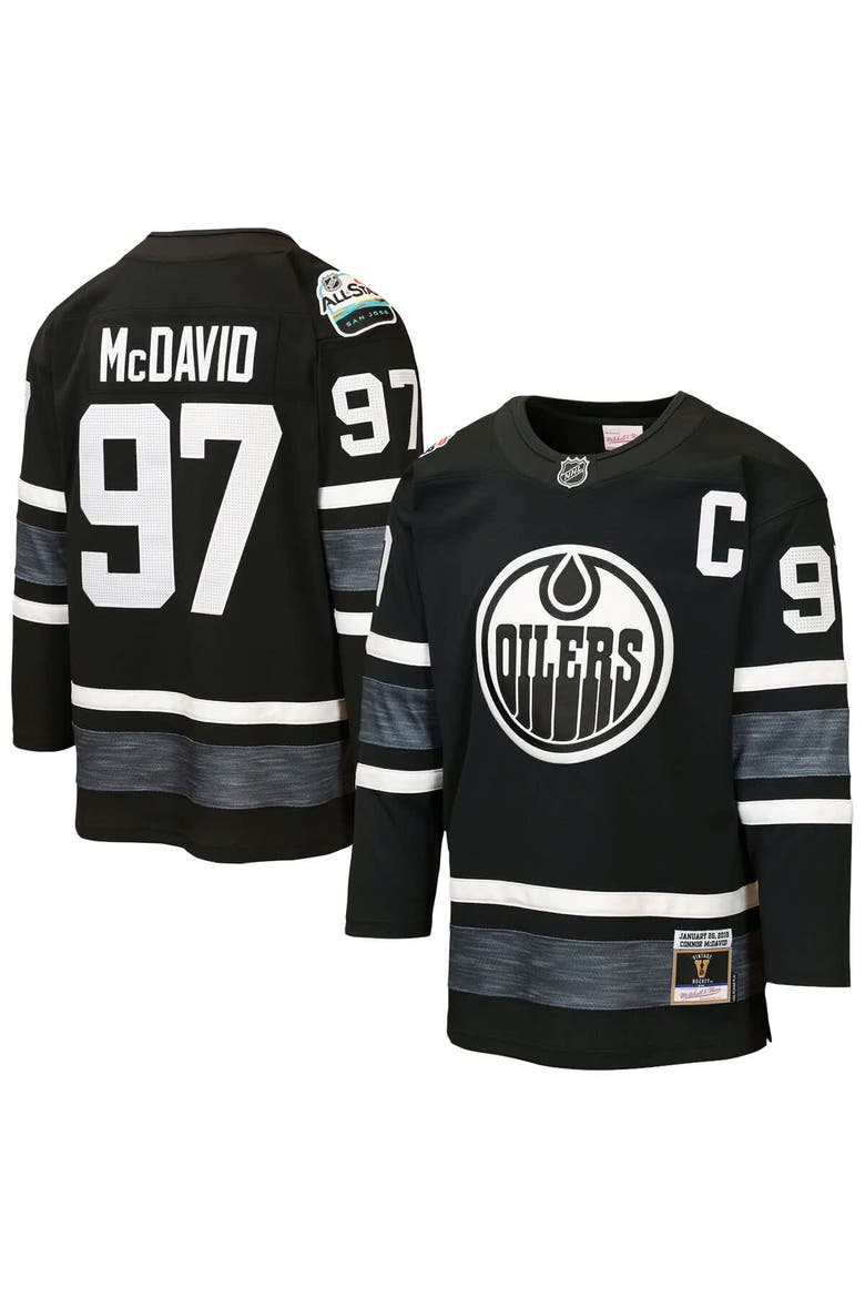 Youth Mitchell & Ness Connor McDavid Black Edmonton Oilers 2019 All-Star Game Power Play Jersey, Main, color, Black