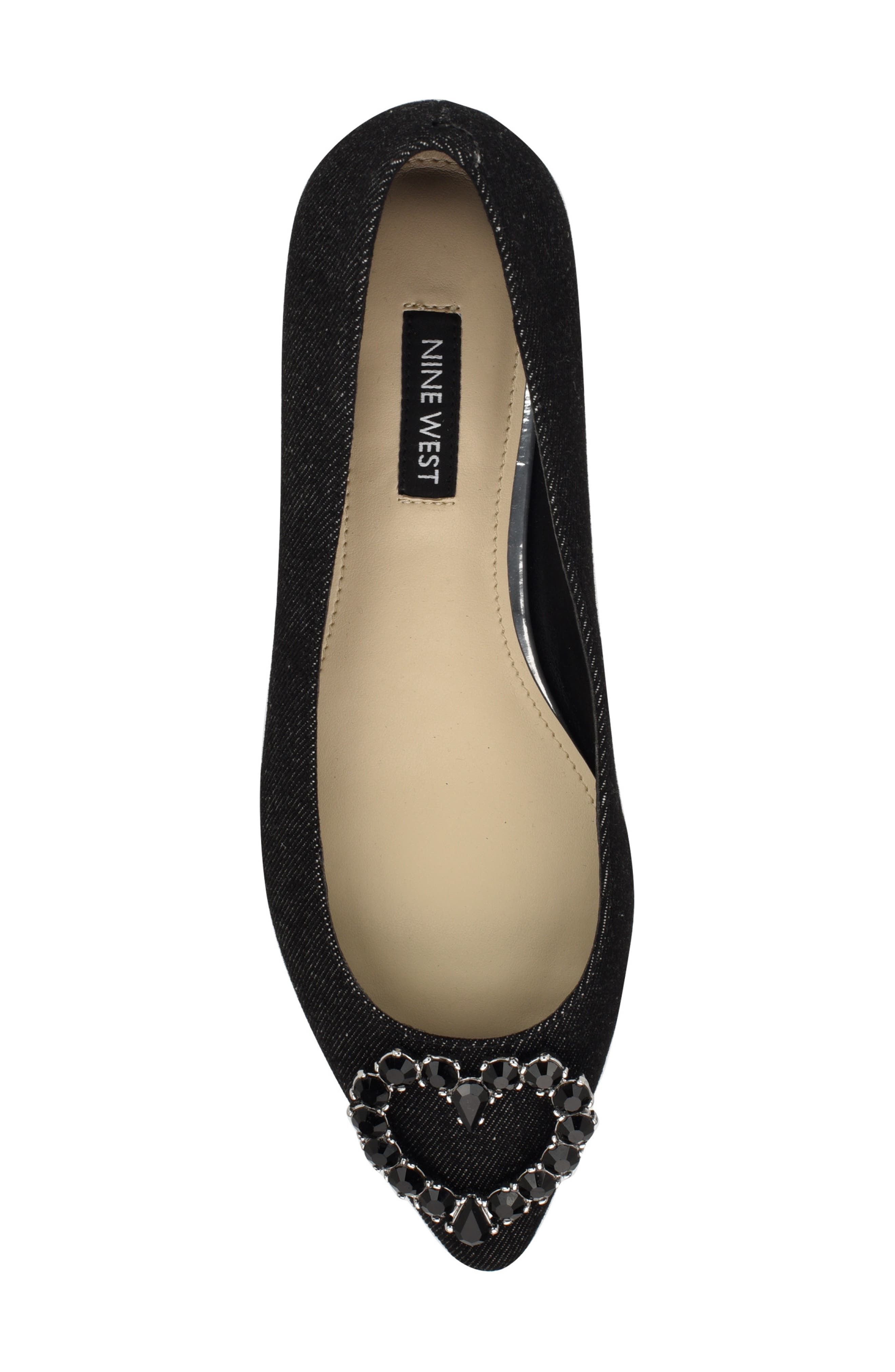 Nine West Hearts Rhinestone Flat, Alternate, color, 