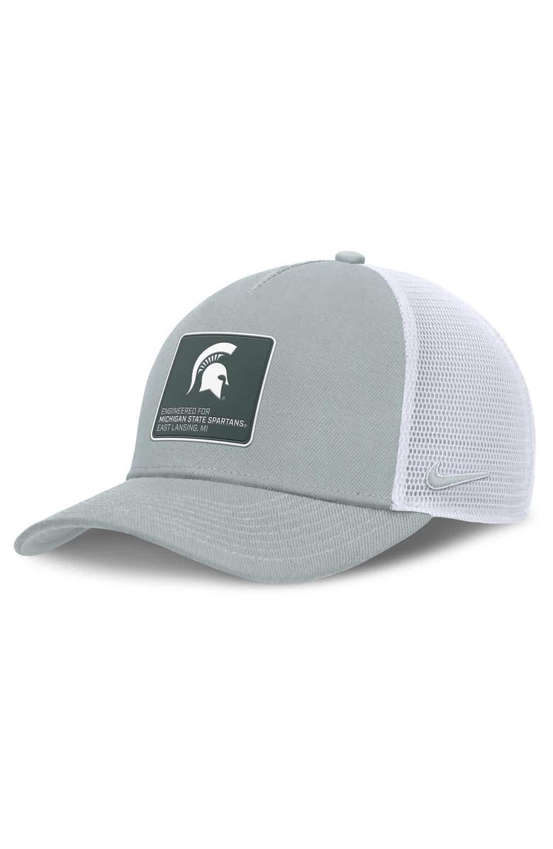 Nike Men's Nike Silver/White Michigan State Spartans 2025 On-Field Rise Engineered Trucker Adjustable Hat, Main, color, Silver