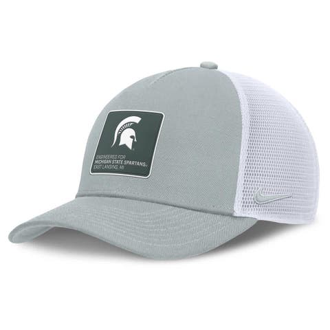 Men's Nike  Silver/White Michigan State Spartans 2025 On-Field Rise Engineered Trucker Adjustable Hat