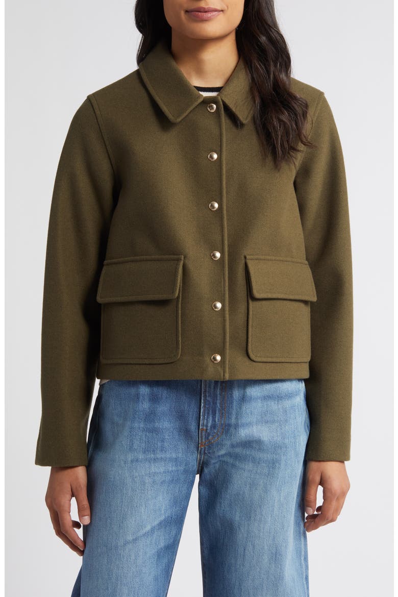 Crop Utility Jacket, Main, color, OLIVE