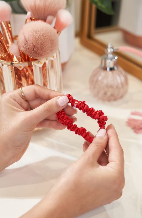 Blissy 3-pack Skinny Silk Scrunchies In Red