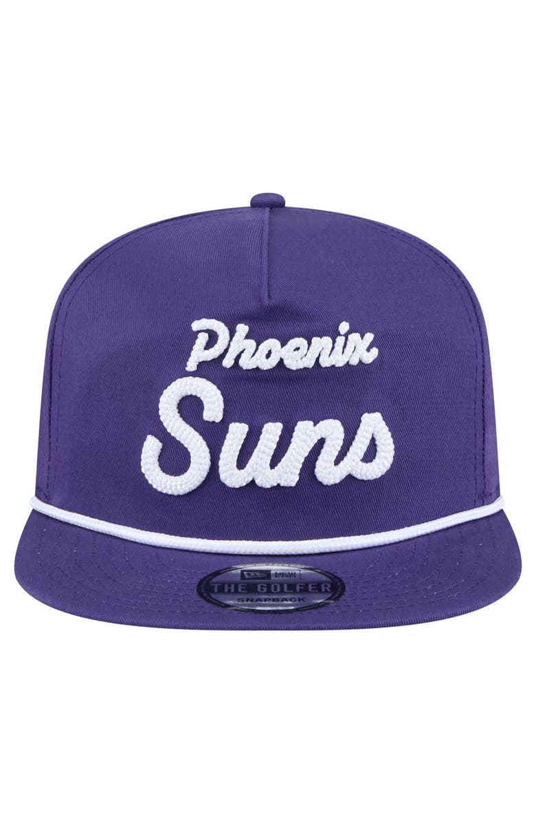 New Era Men's New Era Purple Phoenix Suns Team Text Golfer Snapback Hat, Alternate, color, Purple