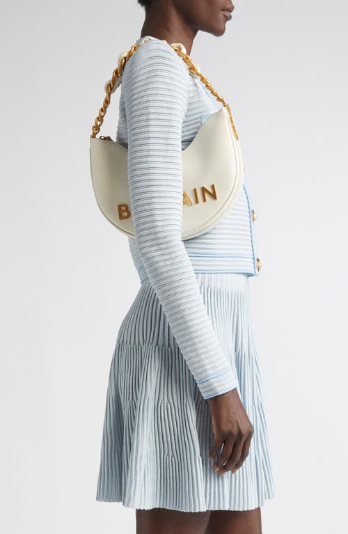 Balmain 1945 Moon Soft Crinkled Leather Shoulder Bag