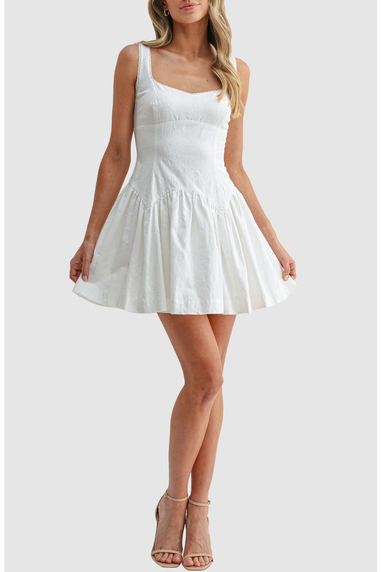 Sweetheart Neck Tie Back Minidress, Main, color, OFF WHITE