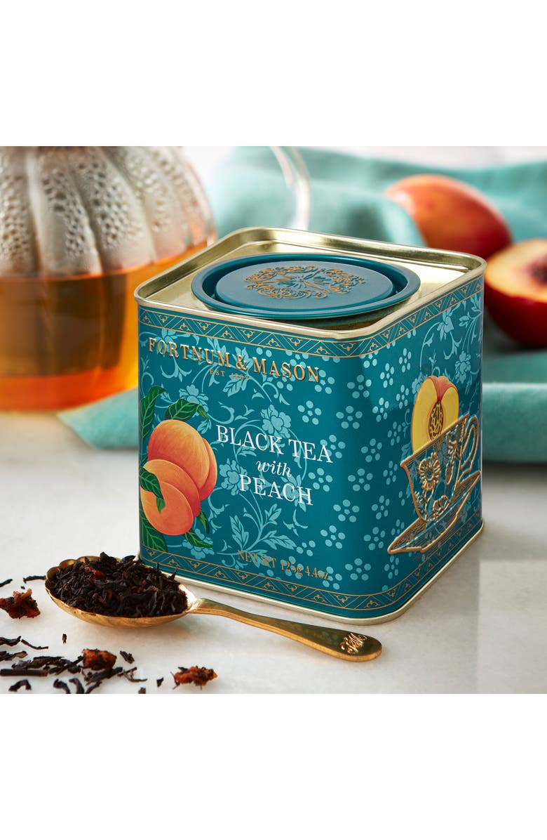 Fortnum & Mason Black Tea with Peach Loose Leaf Caddy, Alternate, color, Peach