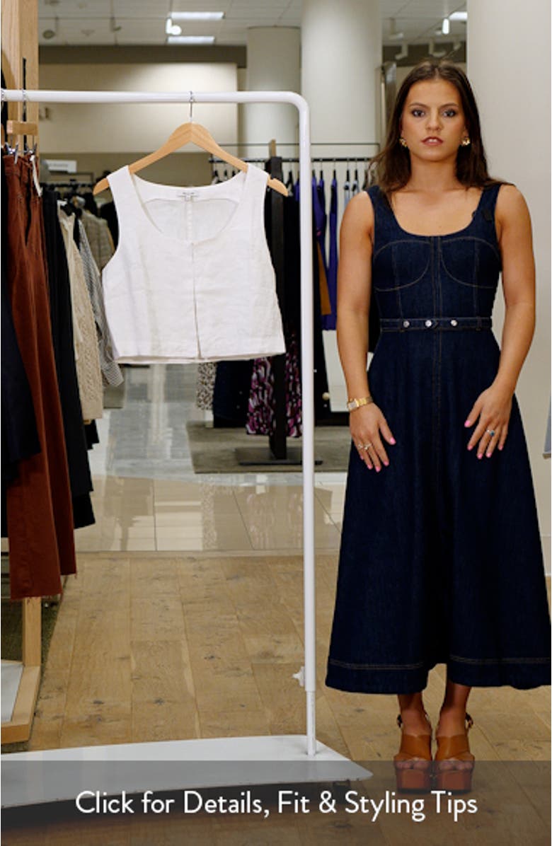 Scoopneck Linen Crop Tank, sales video thumbnail