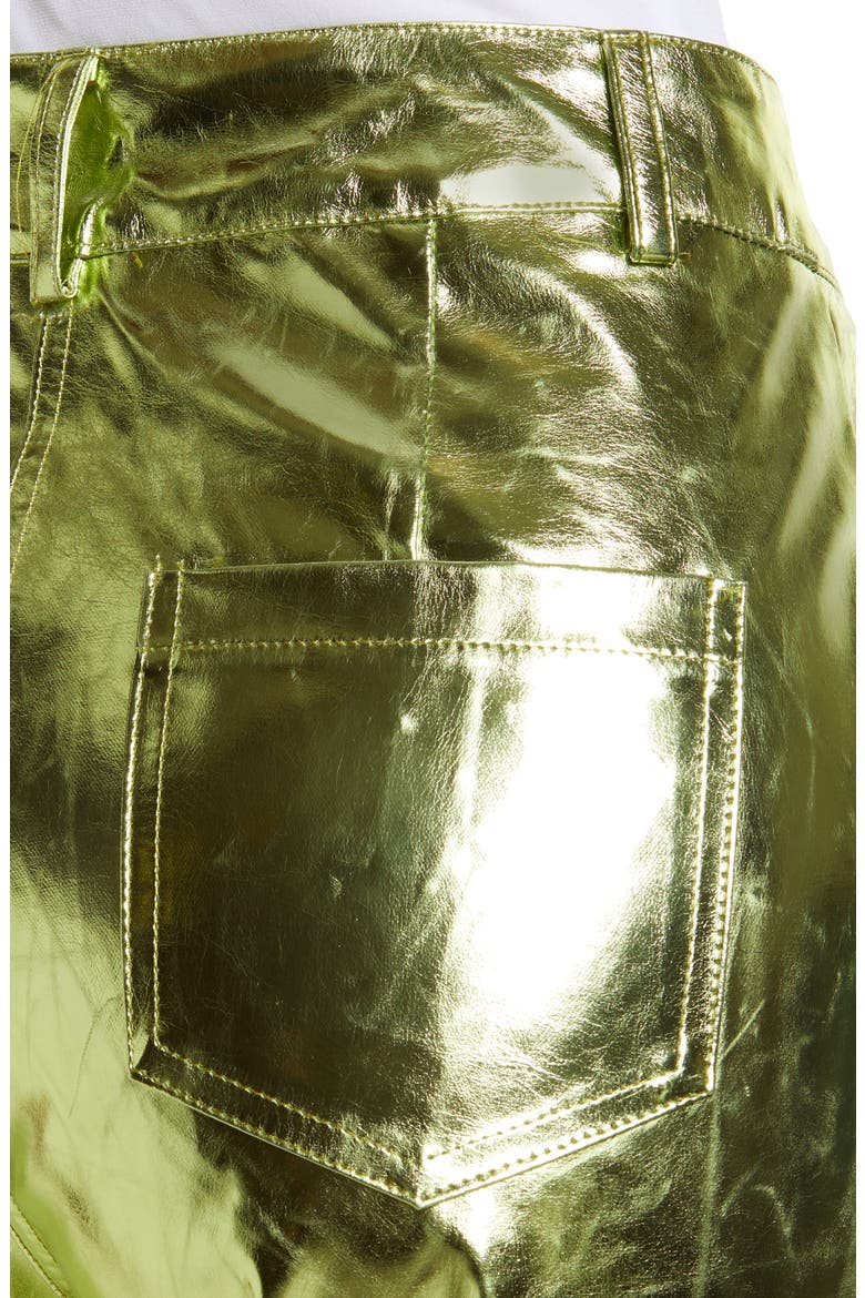 Shiny Straight Leg Pants, Alternate, color, LIME