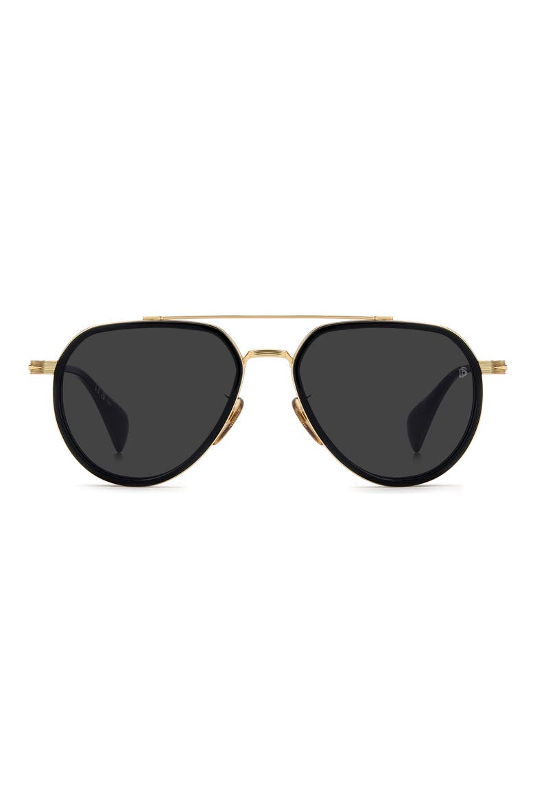 57mm Pilot Sunglasses, Main, color, GOLD BLACK/ GREY AR