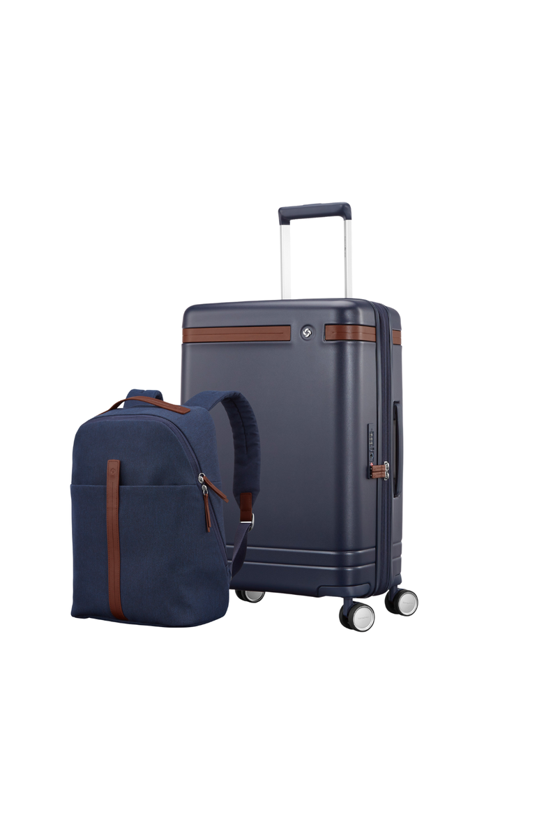 Virtuosa 2 Piece Set Backpack & 21" Carry On Spinner Luggage, Main, color, Blue