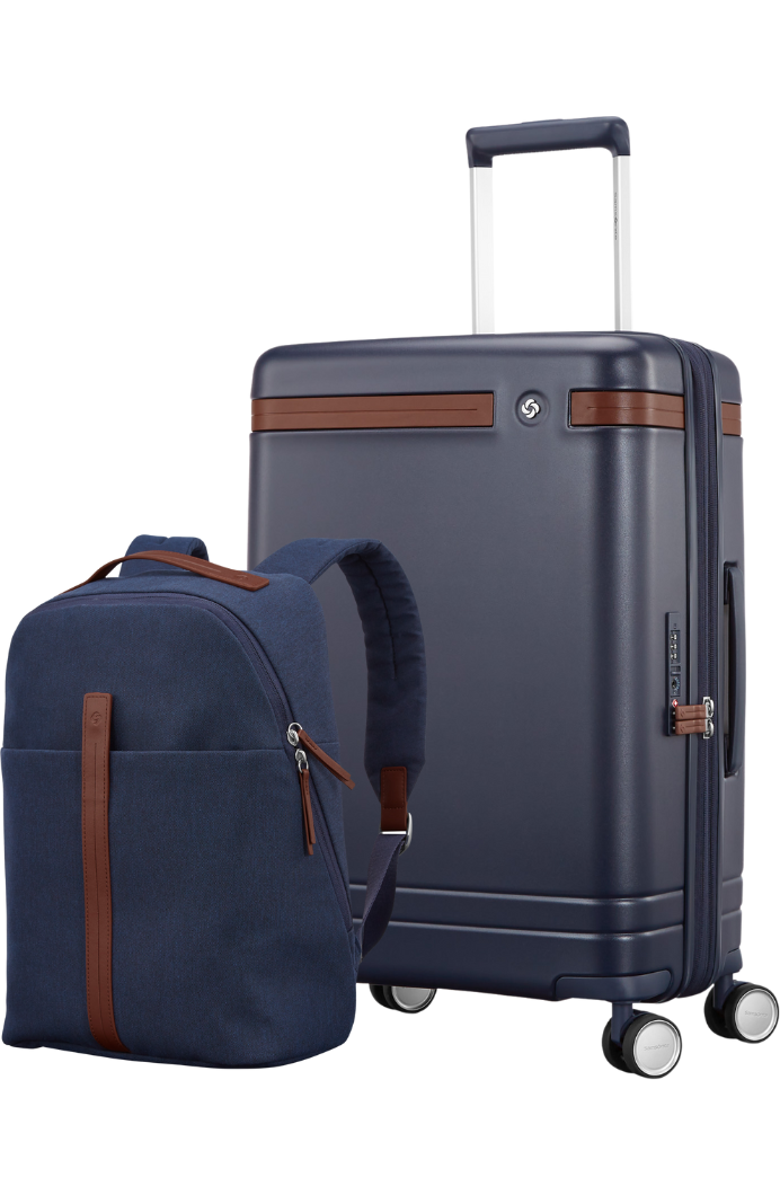 Samsonite Virtuosa 2 Piece Set Backpack & 21" Carry On Spinner Luggage, Main, color, Blue