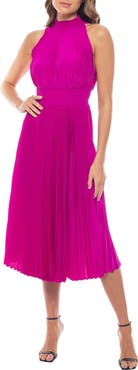 Oleg Cassini Pleated Midi Dress