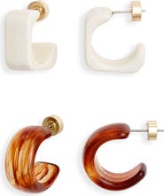 Nordstrom Set of 2 Resin Hoop Earrings