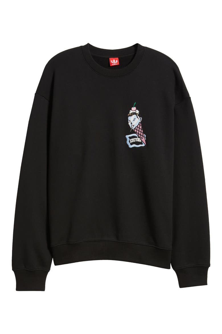 Coneman Cotton Graphic Sweatshirt, Alternate, color, BLACK