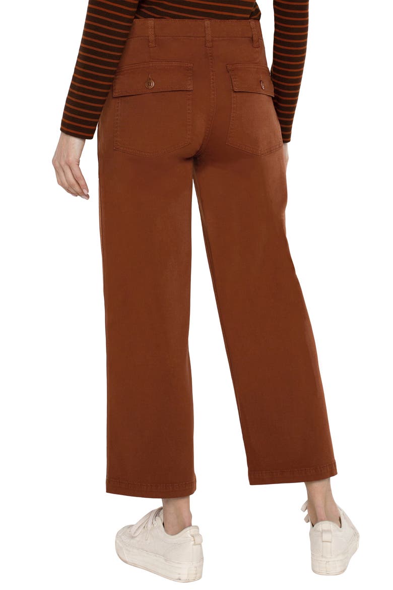 Crop Wide Leg Twill Cargo Pants, Alternate, color, BURLYWOOD