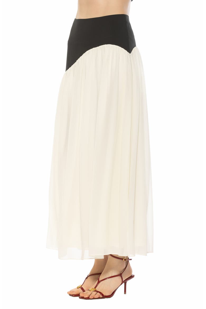 Eris Asymmetric Drop Waist Maxi Skirt, Alternate, color, BLACK/WHITE