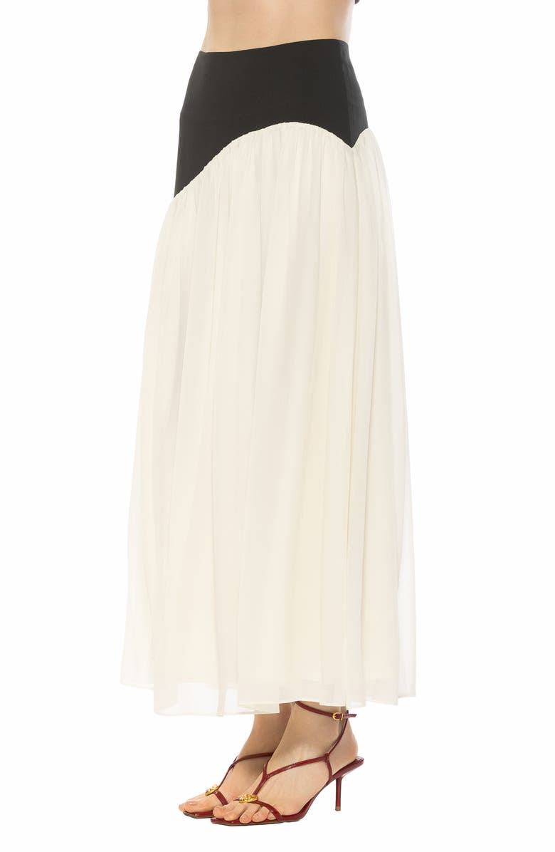 Alexia Admor Eris Asymmetric Drop Waist Maxi Skirt, Alternate, color, Black/White