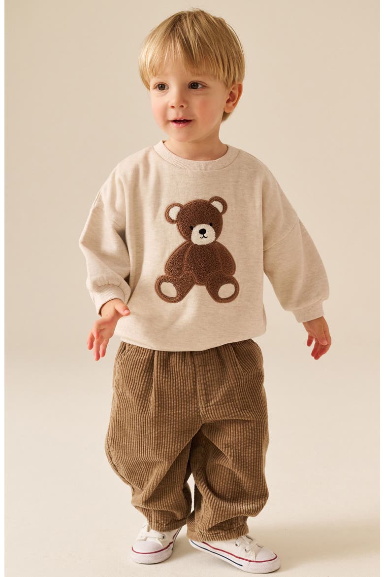 Kids' Bear Appliqué Sweatshirt, Alternate, color, NEUTRAL