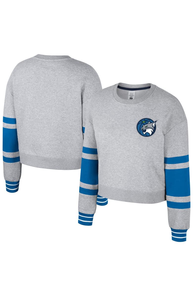 Stadium Essentials Unisex Stadium Essentials Heather Gray Minnesota Lynx Cropped Pullover Sweatshirt, Main, color, Heather Gray