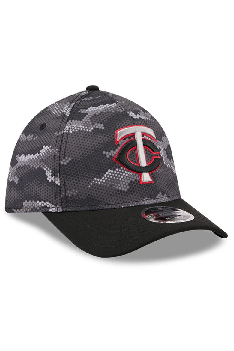Men's New Era Black Minnesota Twins Camo 39THIRTY A-Frame Flex Hat, Alternate, color, Black