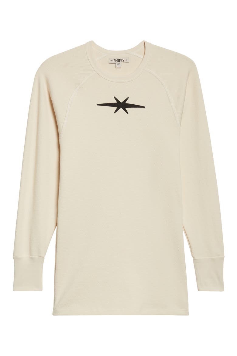 Logo Long Sleeve Waffle Knit T-Shirt, Alternate, color, IVORY