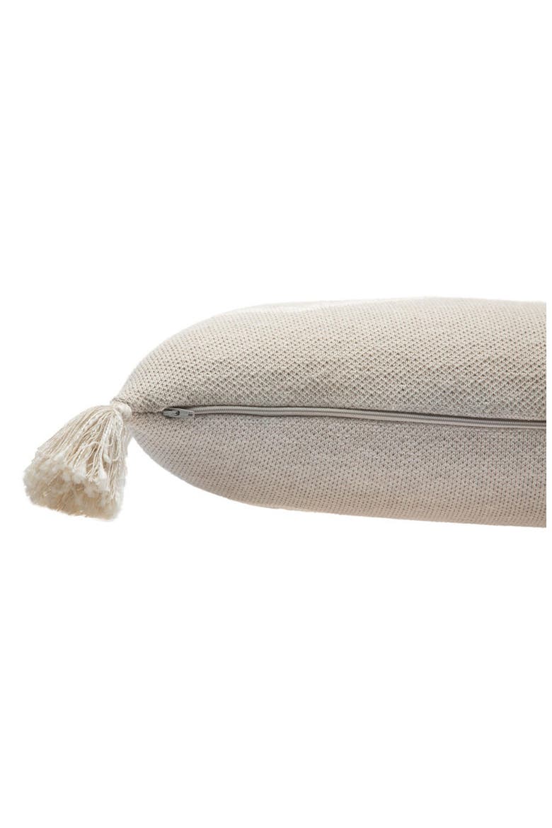 Oasis Tassel Knit Accent Pillow, Alternate, color, SOFT LINEN