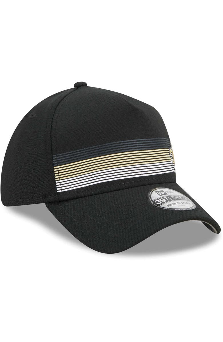 New Era Men's New Era Black New Orleans Saints Flawless Stripe 39THIRTY Flex Hat, Alternate, color, Black