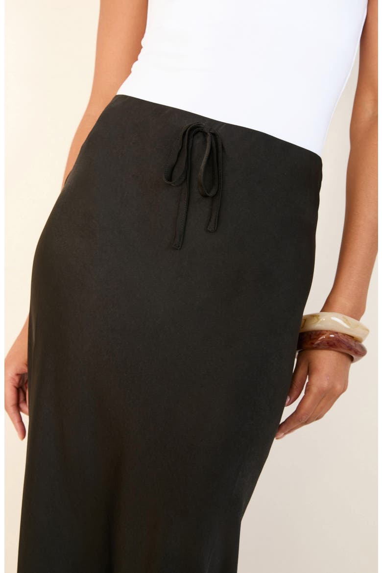 Satin Maxi Skirt, Alternate, color, BLACK
