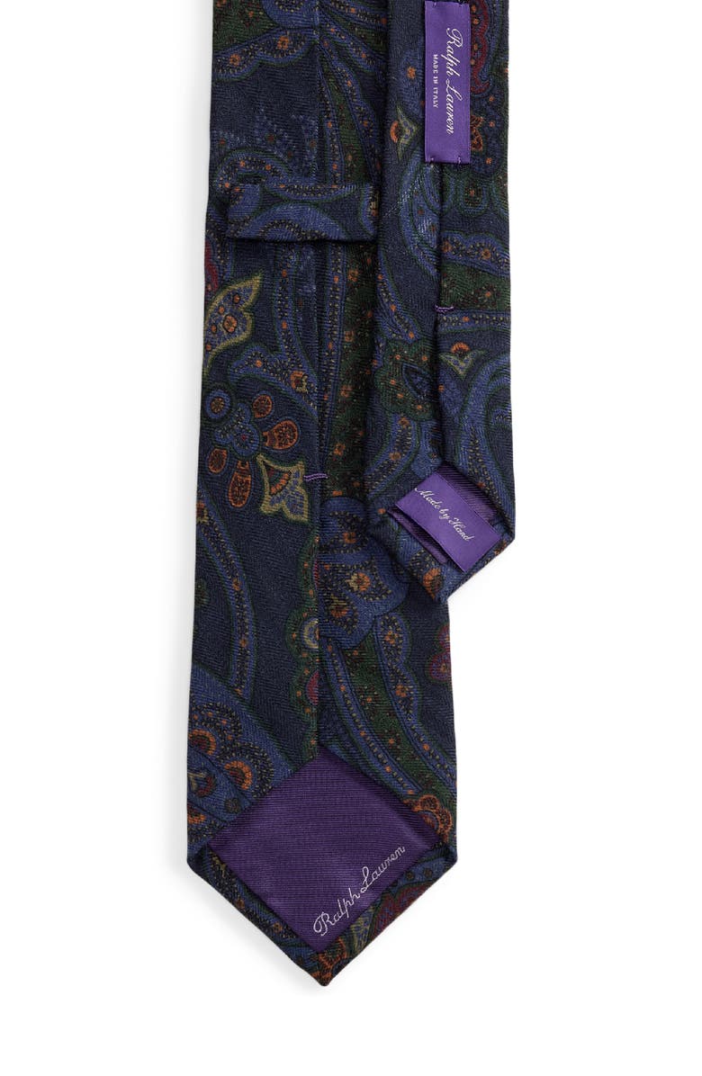 Ralph Lauren Purple Label Mulsanne Paisley Cashmere & Silk Tie, Alternate, color, Navy Multi
