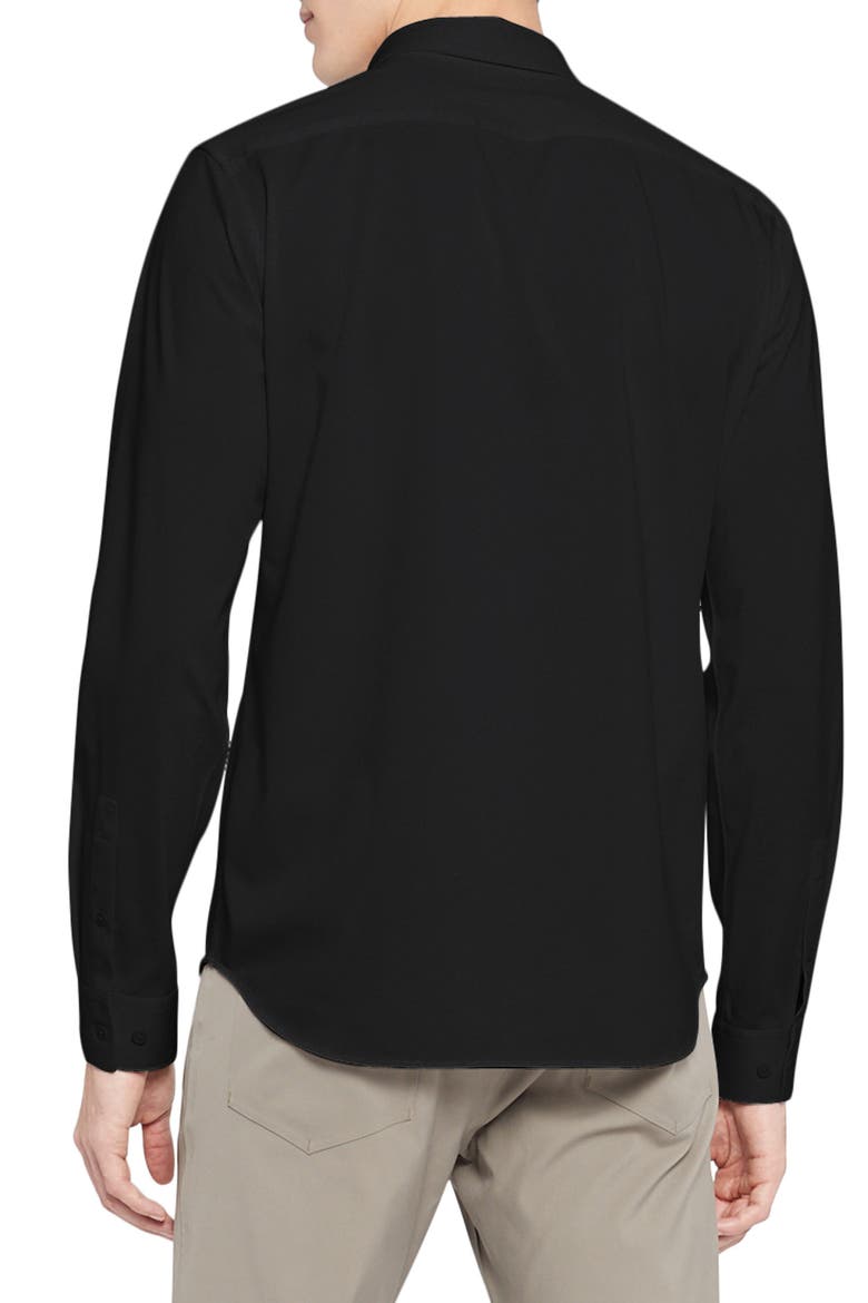 Sylvain ND Structure Knit Button-Up Shirt, Alternate, color, BLK
