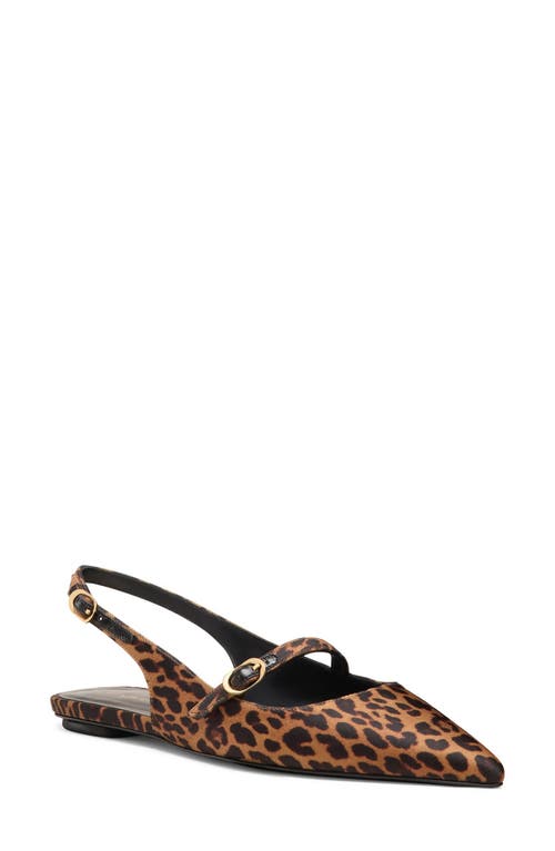 Stuart Weitzman Emilia Leopard Mary Jane Slingback Ballerina Flats