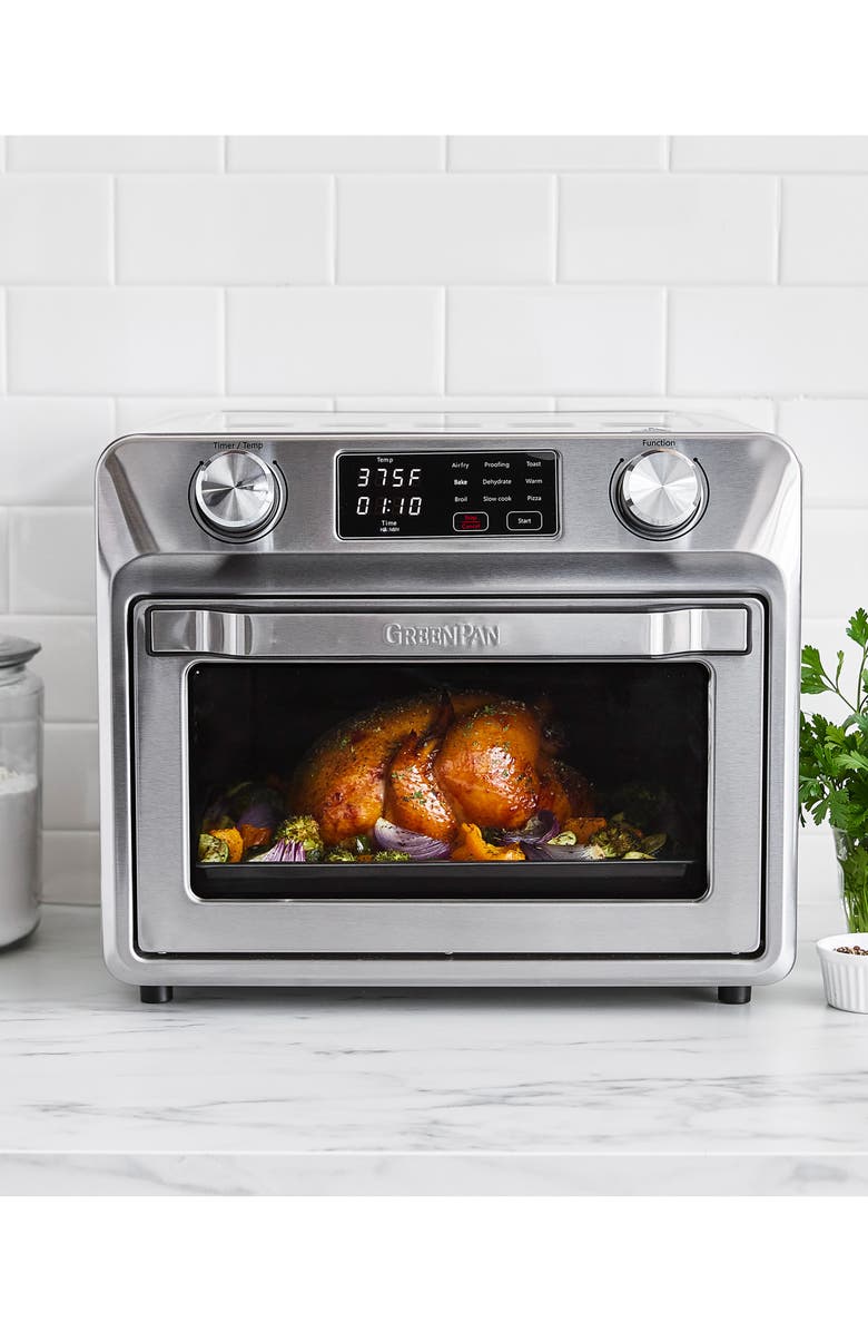 GreenPan Bistro 9-in-1 Air Fry Toaster Oven, Alternate, color, Stainless Steel