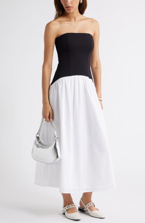 Open Edit Curved Waist Strapless Maxi Dress