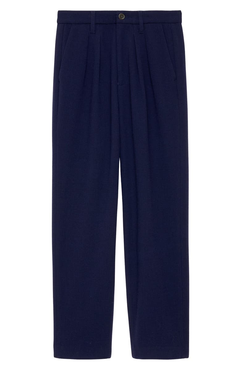 Alex Mill x Becky Malinsky Pleated Front Wool Pants, Main, color, Evening Blue