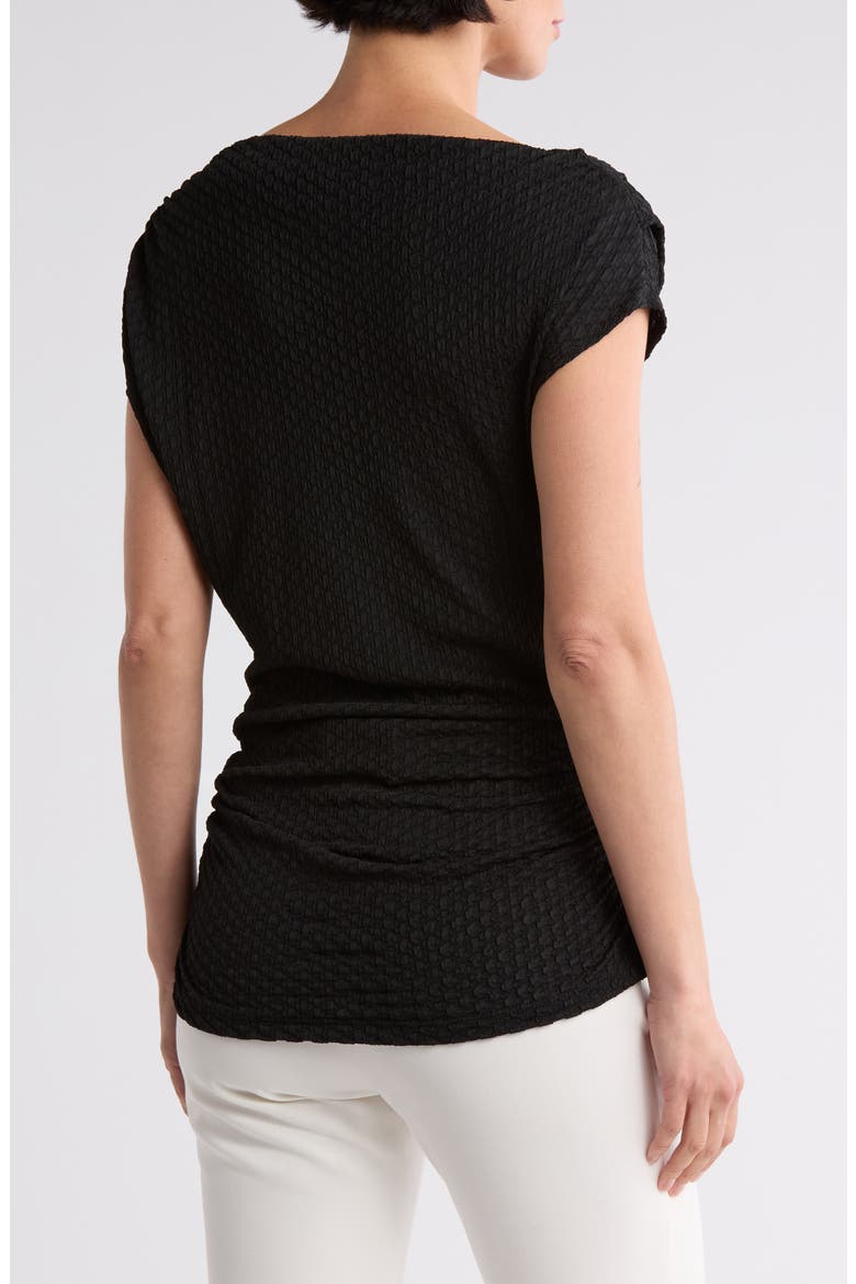 Asymmetrical Ruched Top, Alternate, color, BLACK
