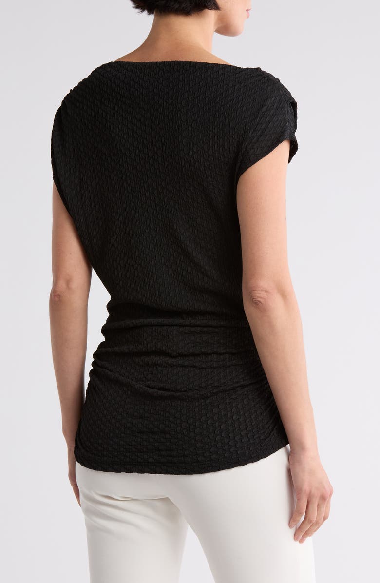 Renee C Asymmetrical Ruched Top, Alternate, color, Black